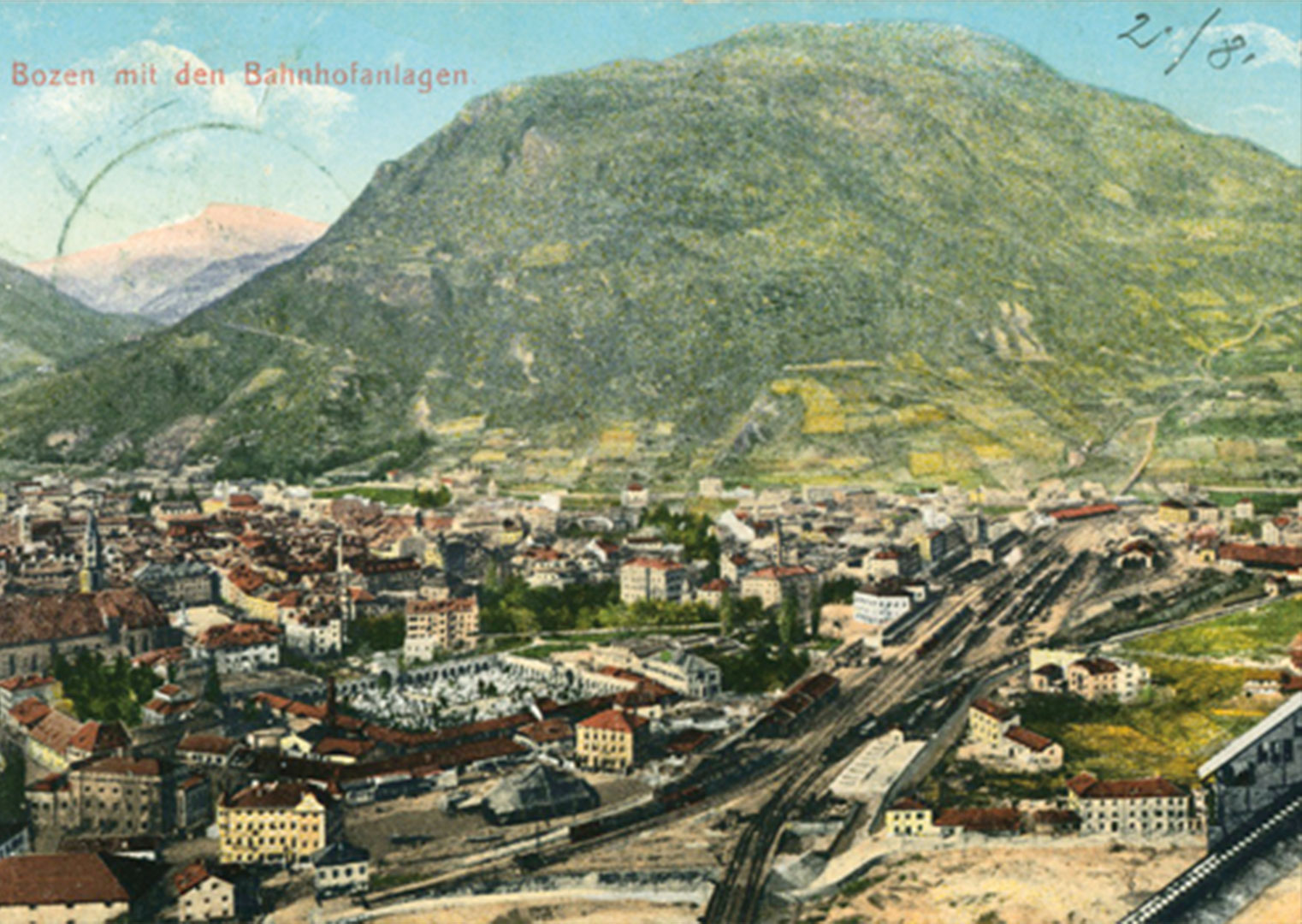 old postcard motif of Bolzano, https://www.arealbozen.it/index.php?id=60&L=1