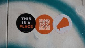 Three A place to B(z) Sticker on wall