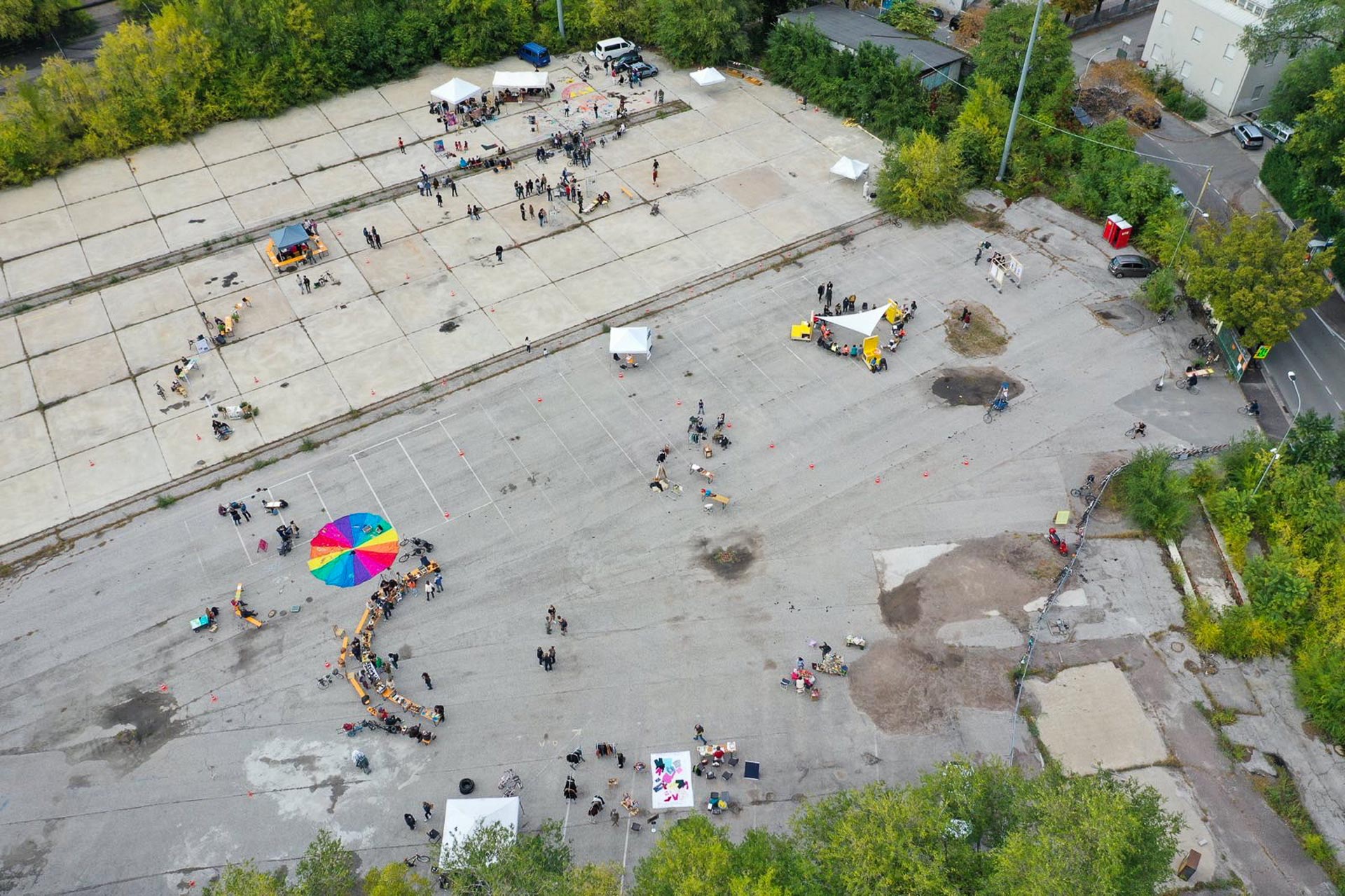 aerial view of the area at A place to B(z) – The Art of Public Space